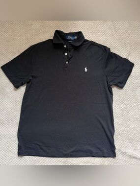 Polo by Ralph Lauren Black Short Sleeve Polo with White Pony Logo